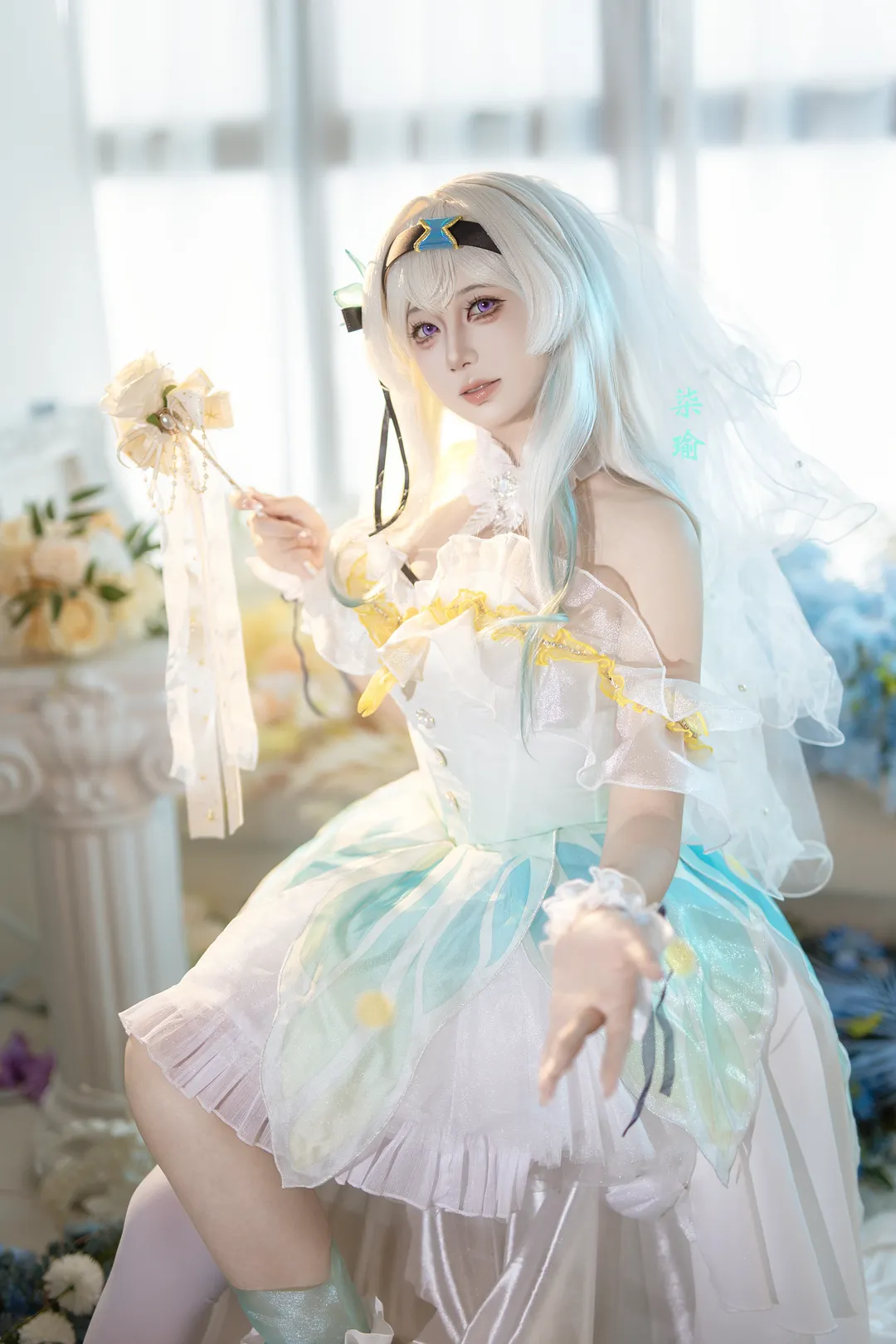二次元少女, 崩壞星穹鐵道, 流螢cos, Cosplay攝影, 花嫁流螢cos