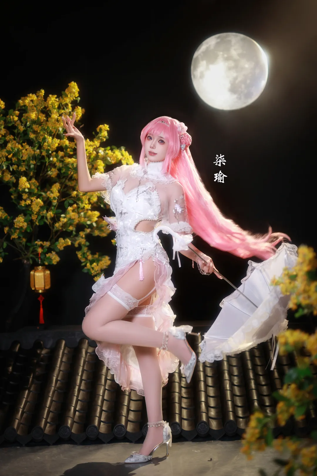 勝利女神, 國風cosplay, 桃樂絲cos, 新年氛圍, 白絲吊帶襪