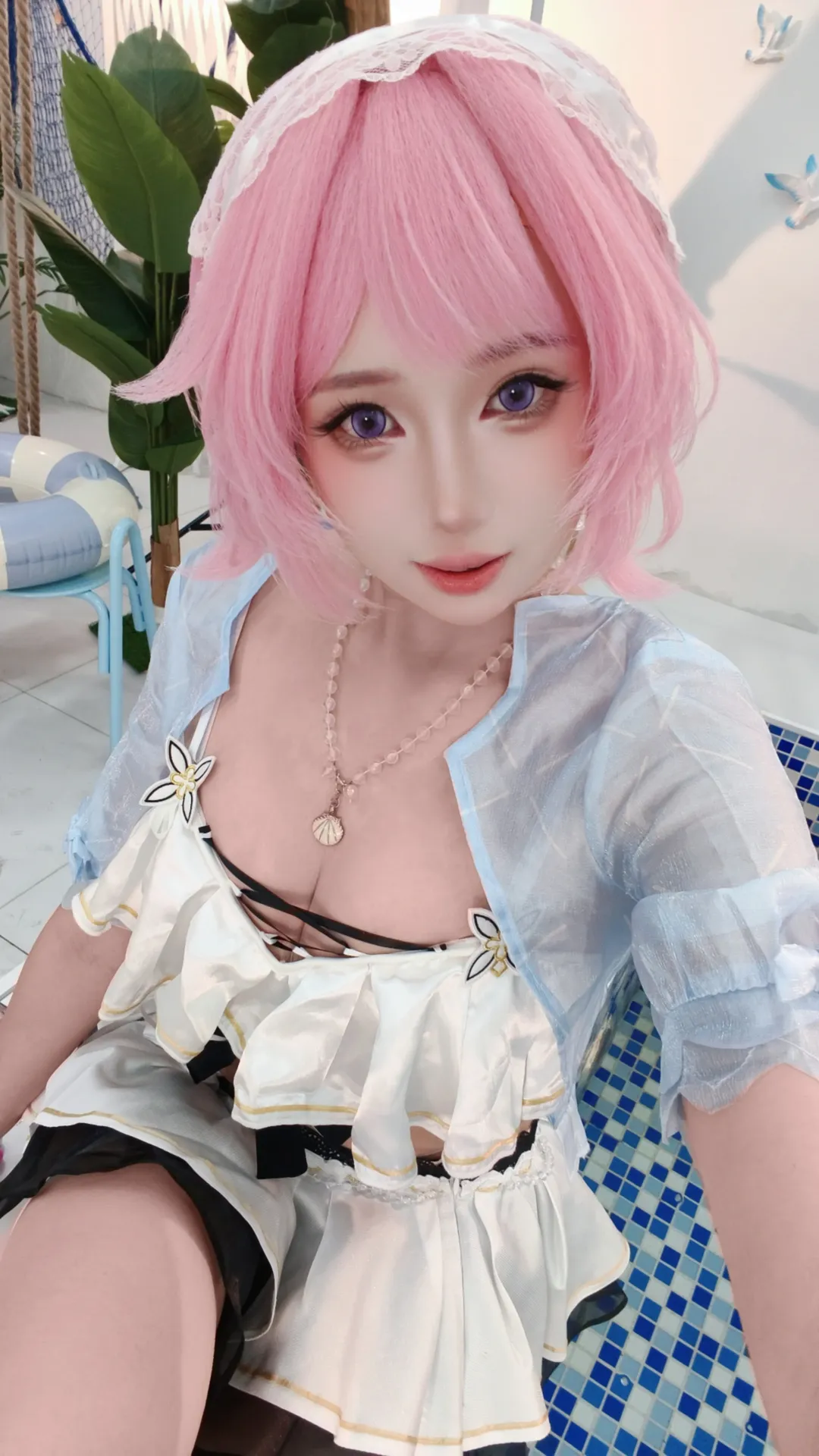 爱莉希雅cos, 崩坏3, cosplay, 夏日写真, 粉色妖精泳装