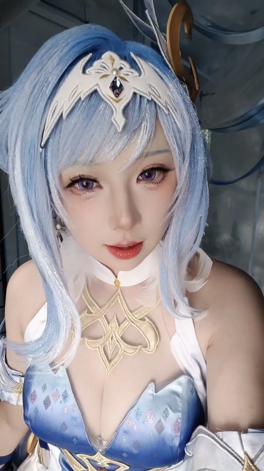 原神, 原神日常, 白丝cosplay, 奥黛塔cos, 原神抽卡 - 第1张