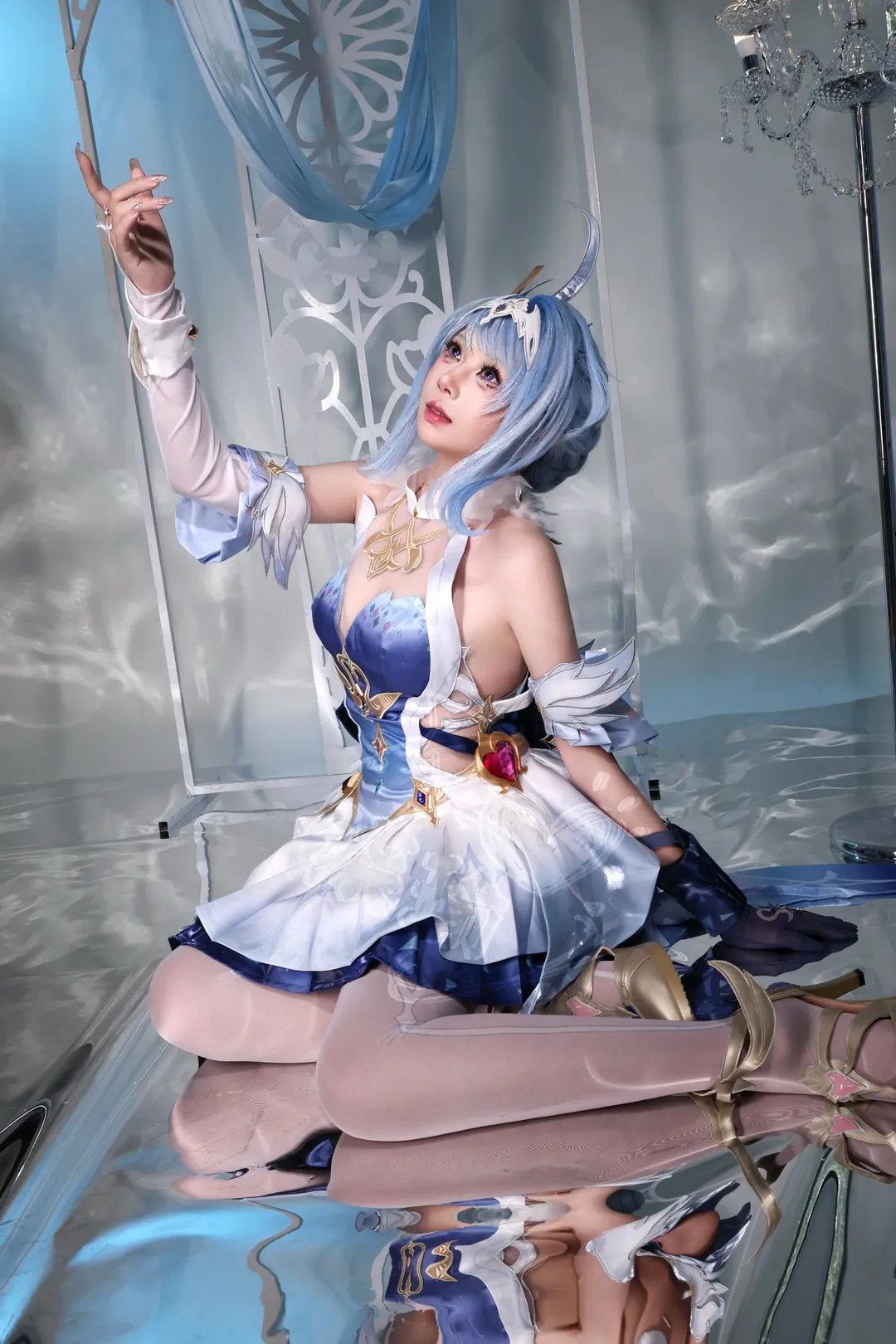 原神, 游戏cosplay, 二次元装扮, 白丝cos, 奥黛塔cos - 第1张