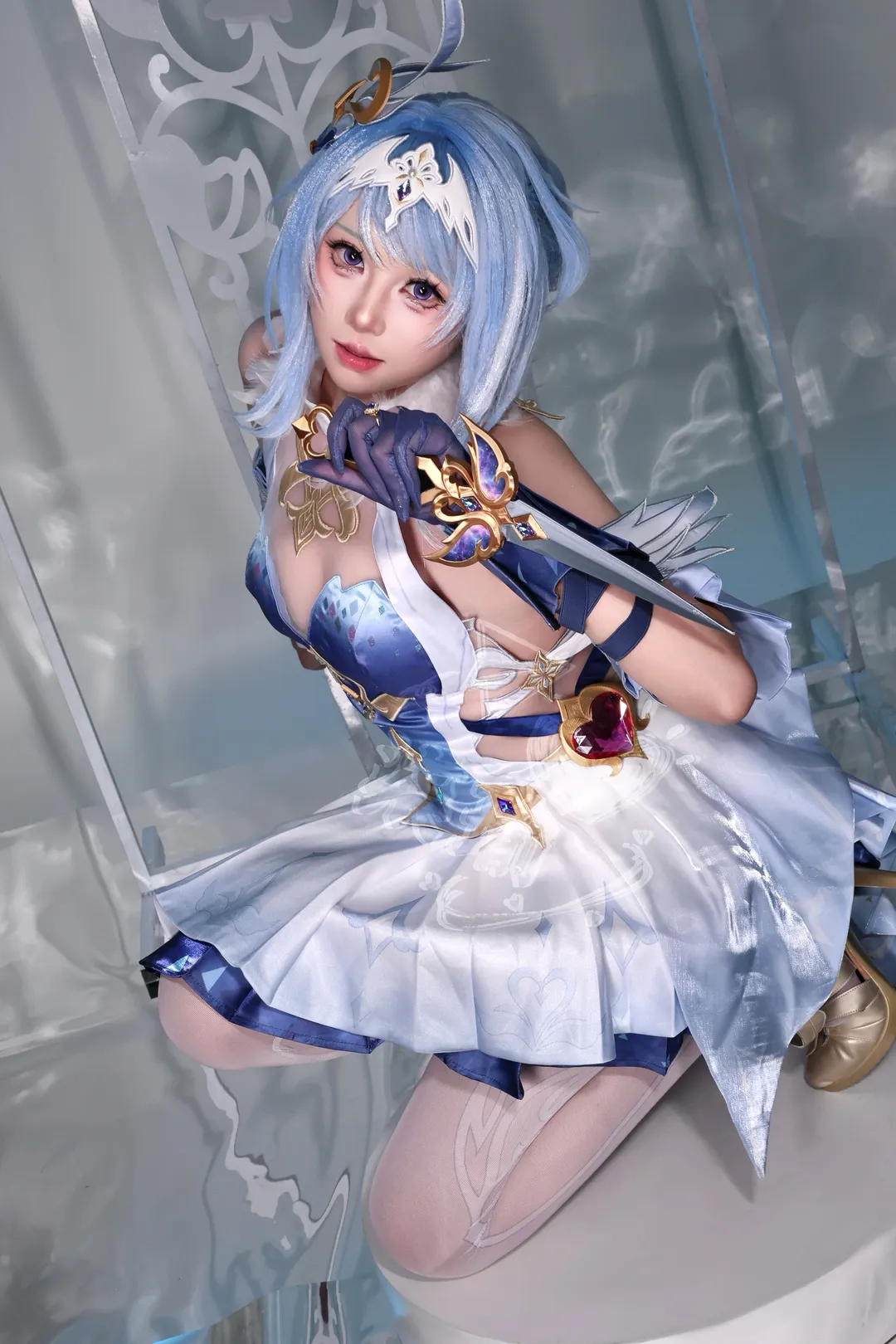 原神, 游戏cosplay, 二次元装扮, 白丝cos, 奥黛塔cos