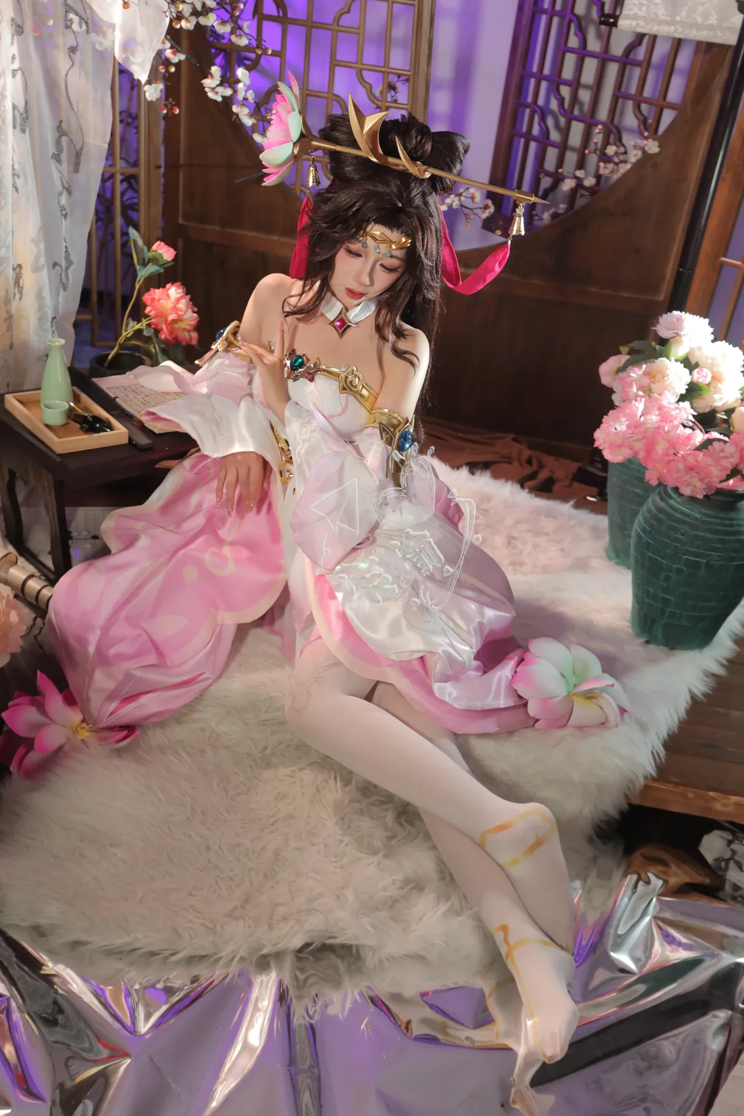 王者荣耀, 貂蝉cos, 古风cos, 王者荣耀cosplay, 白丝cos - 第1张