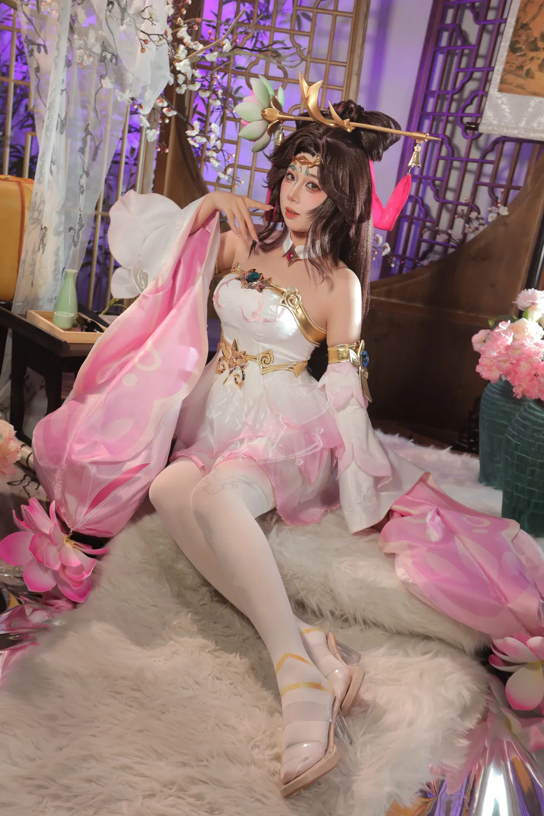 王者荣耀, 貂蝉cos, 古风cos, 王者荣耀cosplay, 白丝cos