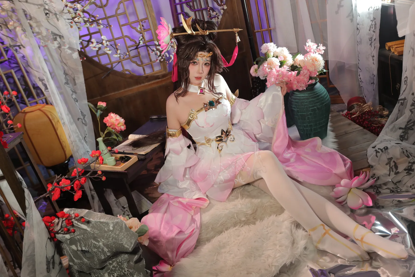王者荣耀, 貂蝉cos, 古风cos, 王者荣耀cosplay, 白丝cos - 第6张