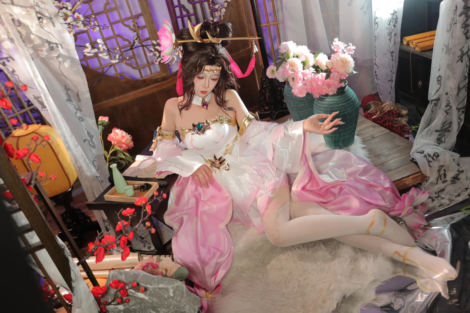 王者荣耀, 貂蝉cos, 古风cos, 王者荣耀cosplay, 白丝cos - 第7张