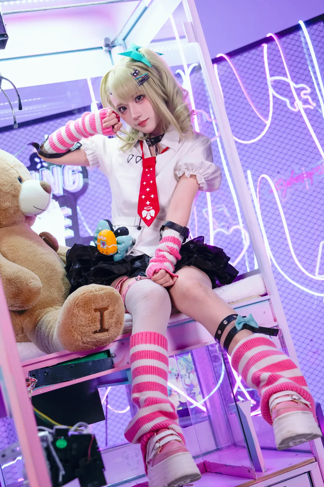 绝区零, 千夏蕾咪cos, 妄想天使, 白丝穿搭, 电玩风cosplay