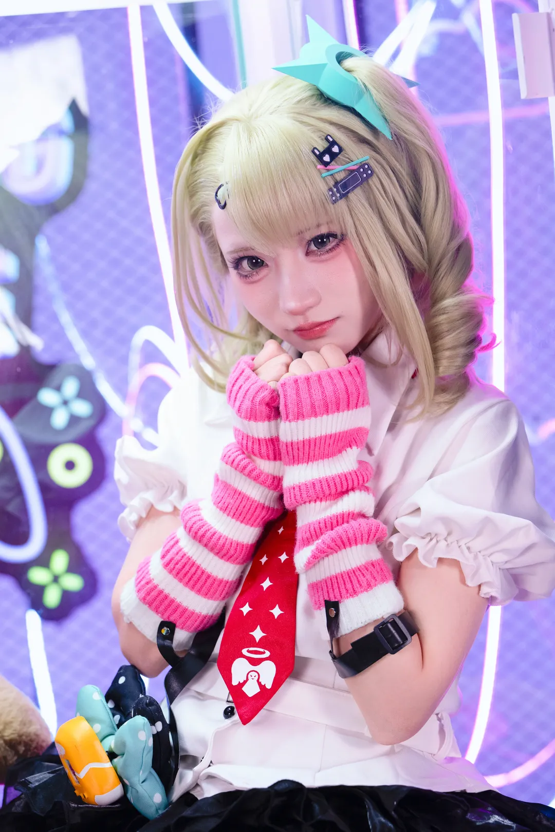 绝区零, 千夏蕾咪cos, 妄想天使, 白丝穿搭, 电玩风cosplay - 第4张