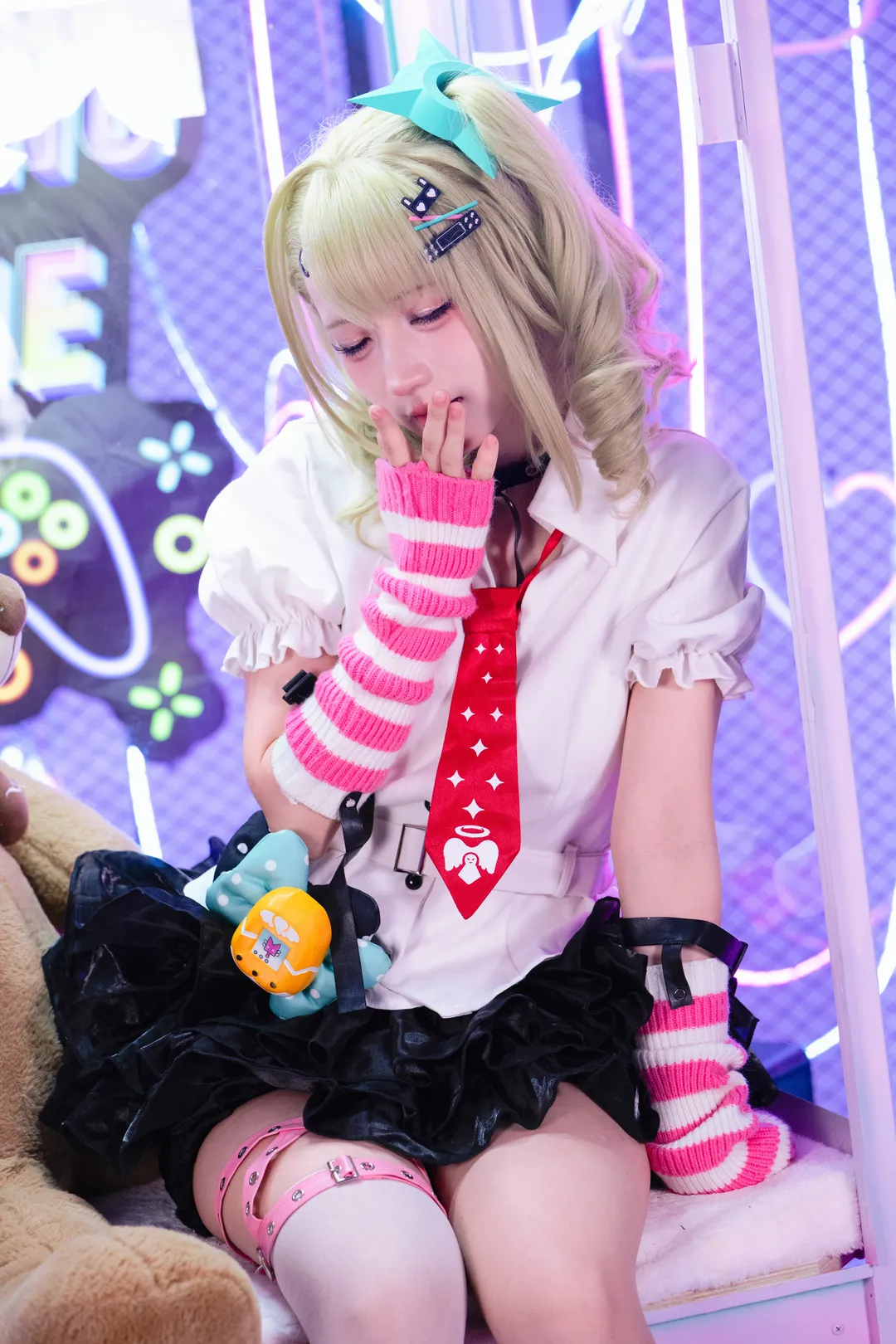 绝区零, 千夏蕾咪cos, 妄想天使, 白丝穿搭, 电玩风cosplay - 第5张