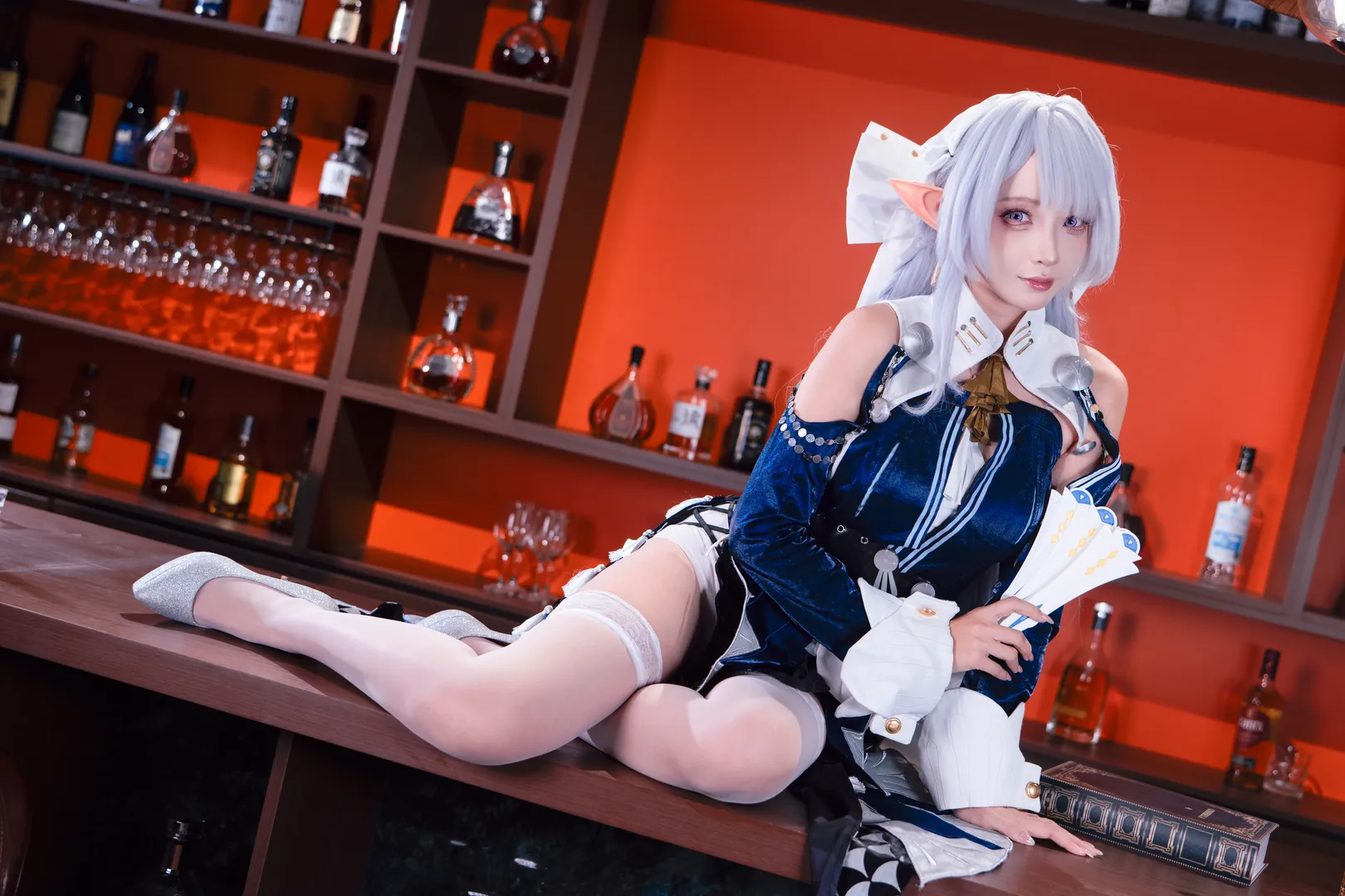 绝区零, cosplay分享, 维琳娜cos, 精灵耳造型, 白丝过膝袜 - 第9张