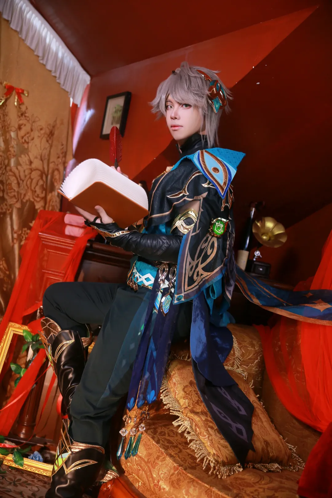 原神, cosplay, 复古写真, 艾尔海森cos, 学者风穿搭 - 第1张