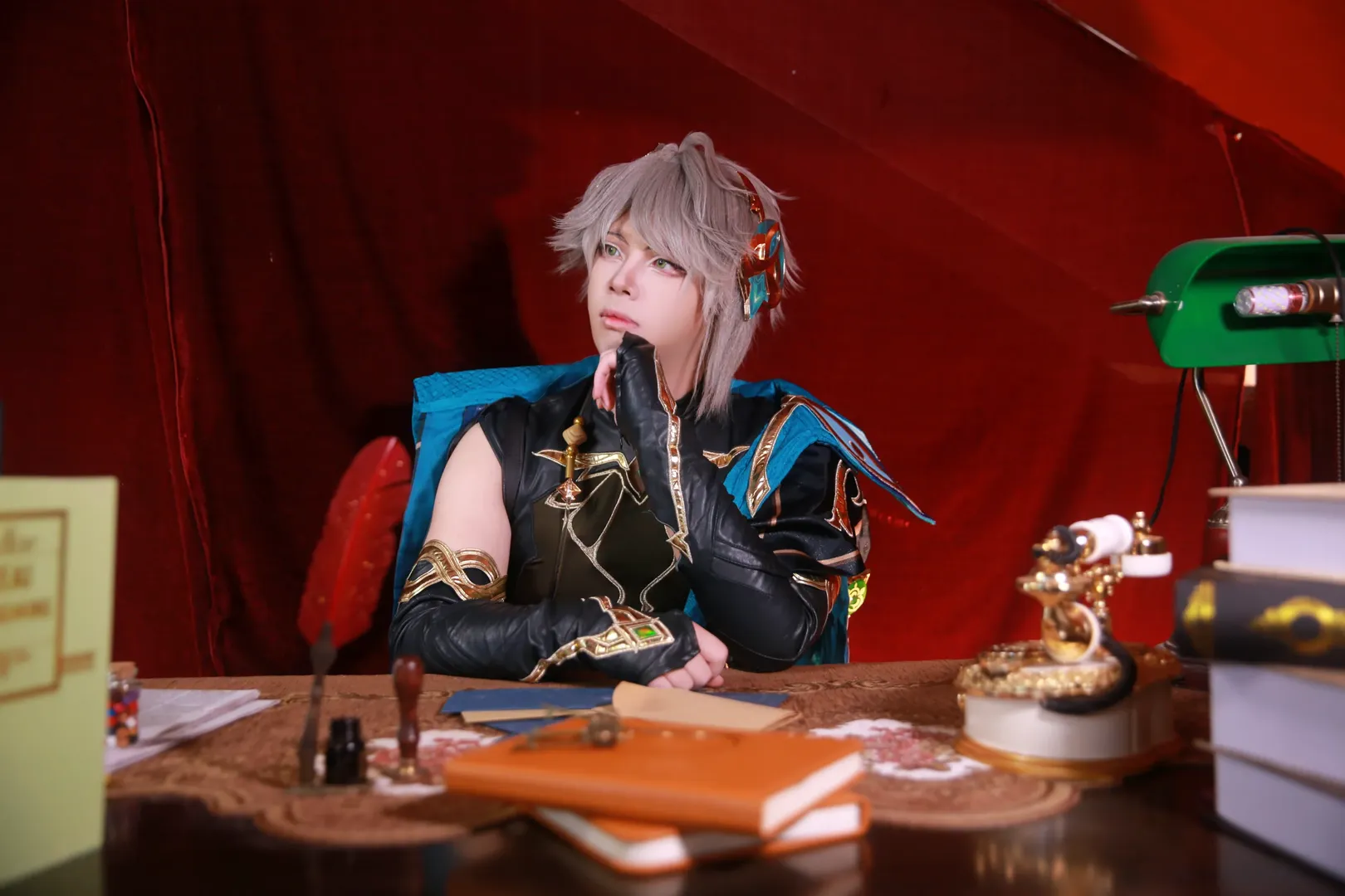 原神, cosplay, 复古写真, 艾尔海森cos, 学者风穿搭 - 第4张