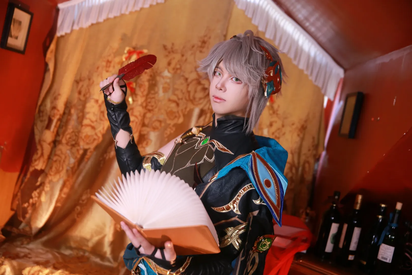 原神, cosplay, 复古写真, 艾尔海森cos, 学者风穿搭 - 第7张