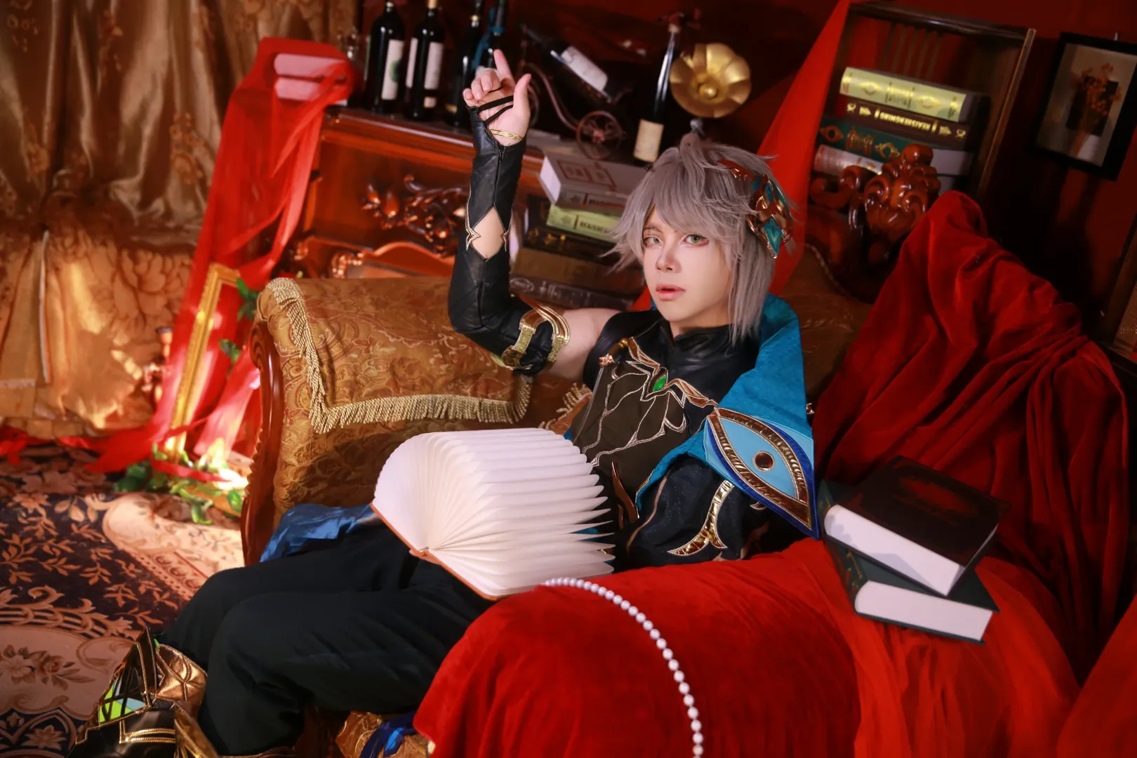 原神, cosplay, 复古写真, 艾尔海森cos, 学者风穿搭 - 第8张