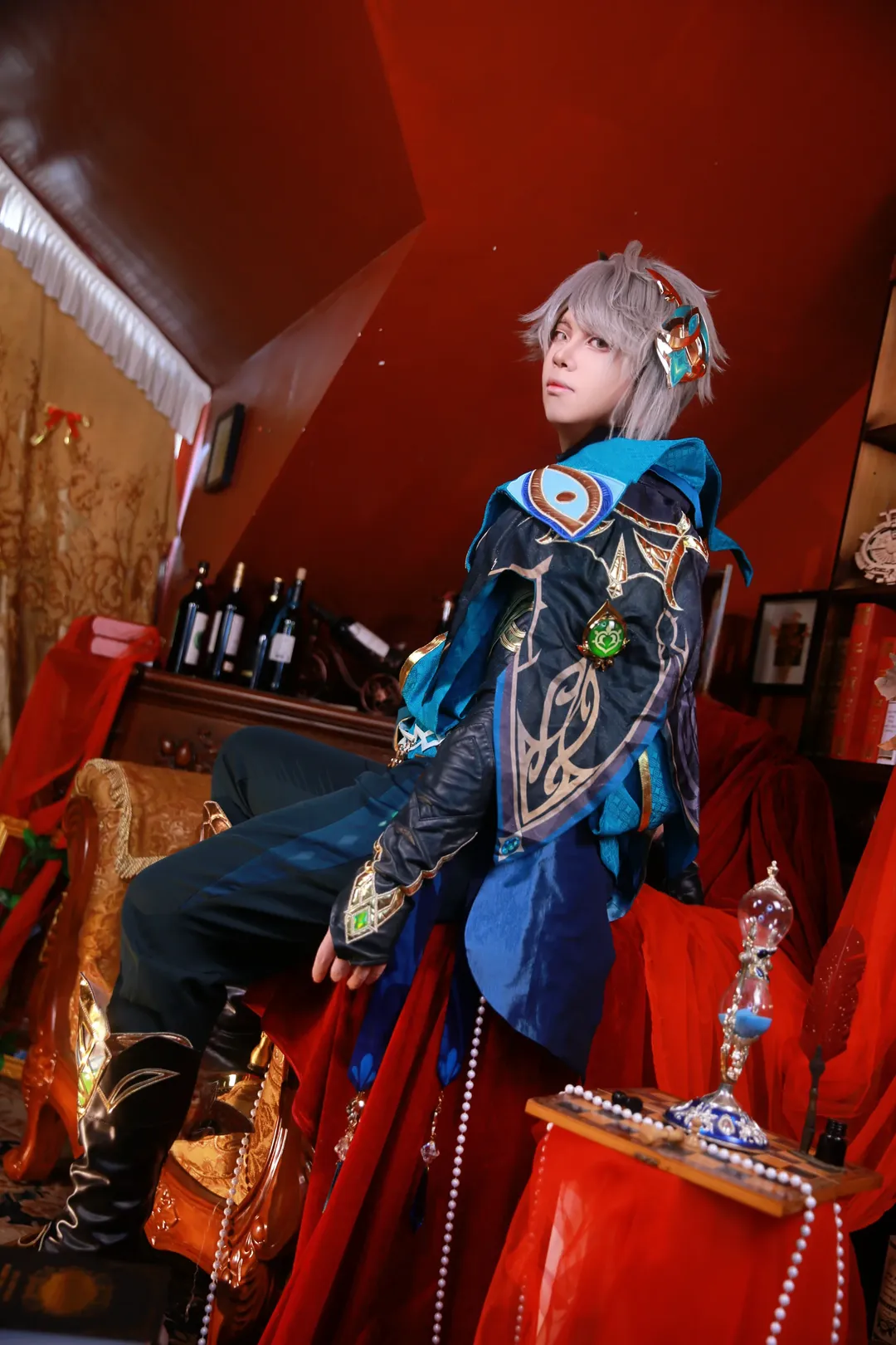 原神, cosplay, 复古写真, 艾尔海森cos, 学者风穿搭 - 第9张