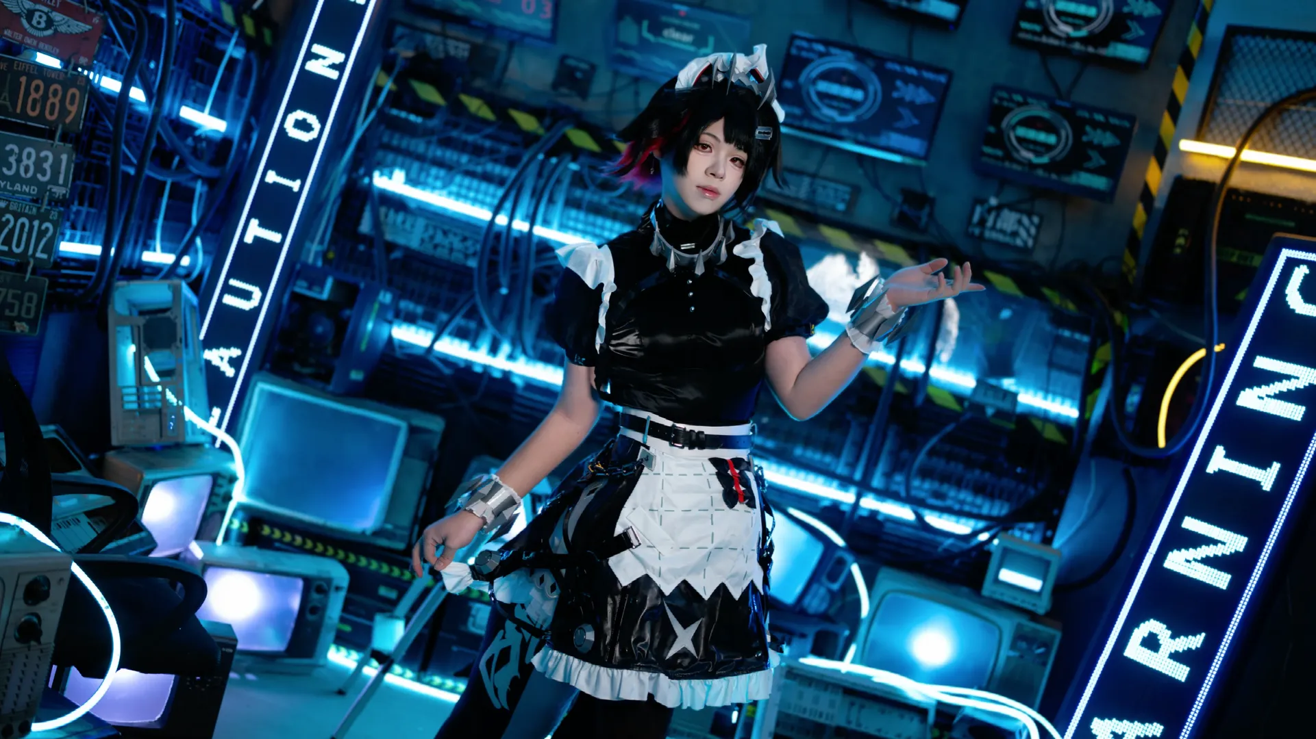 ゼンレスゾーンゼロ, サイバーパンク, エレン・ジョー コスプレ, コスプレ撮影, 黒ストッキングコスプレ - 1枚目