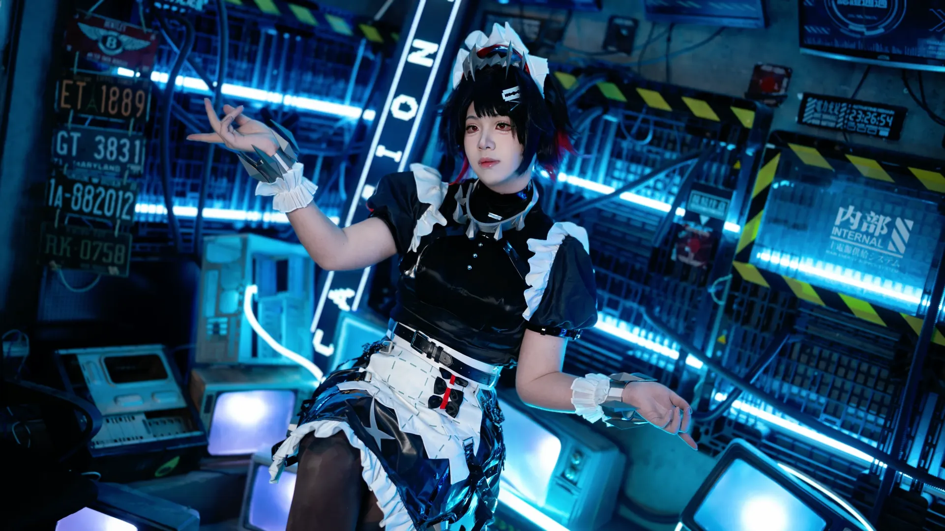 ゼンレスゾーンゼロ, サイバーパンク, エレン・ジョー コスプレ, コスプレ撮影, 黒ストッキングコスプレ - 5枚目