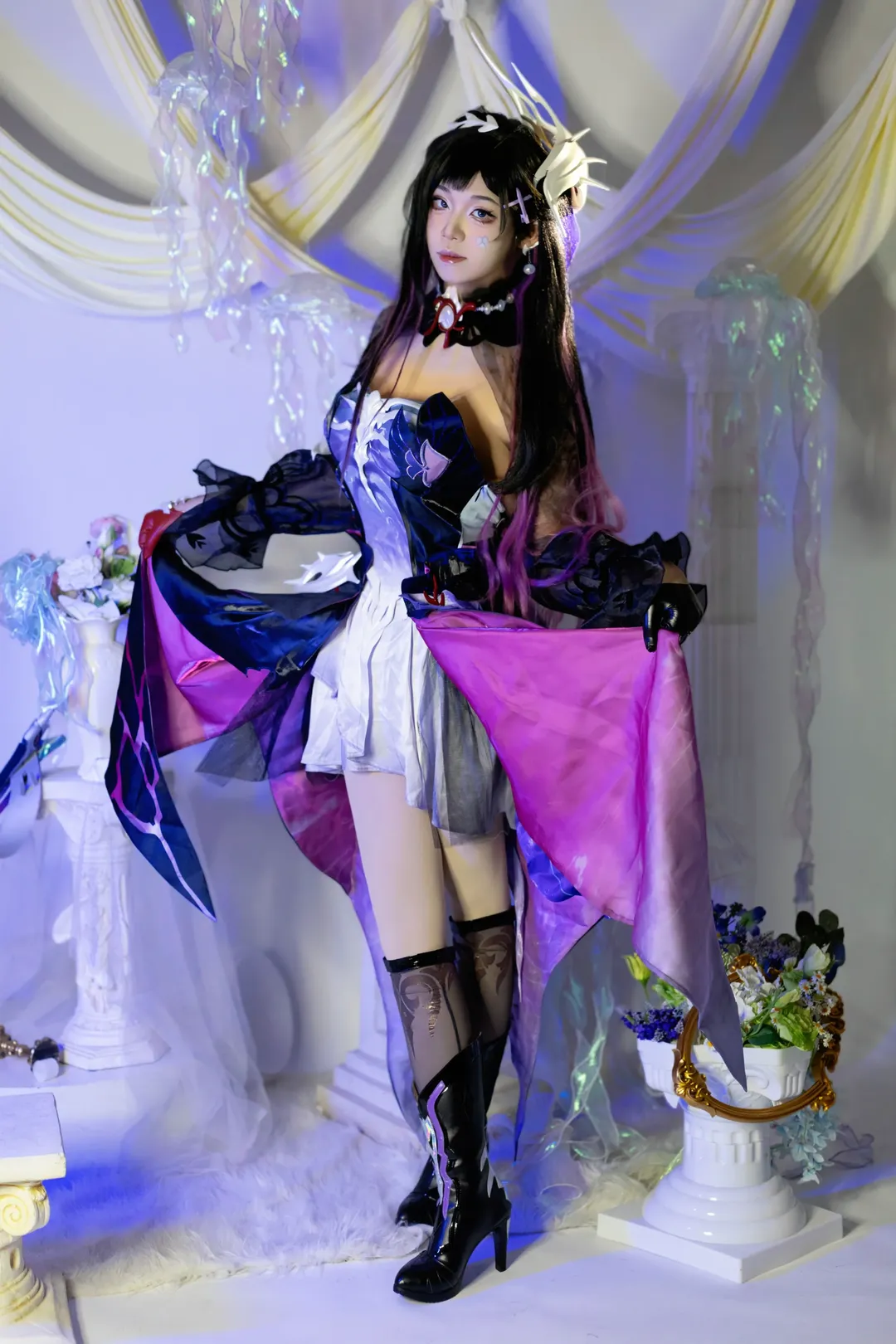 二次元, コスプレ, 崩壊：スターレイル, ヘレクトラ コスプレ, ニーハイストッキング