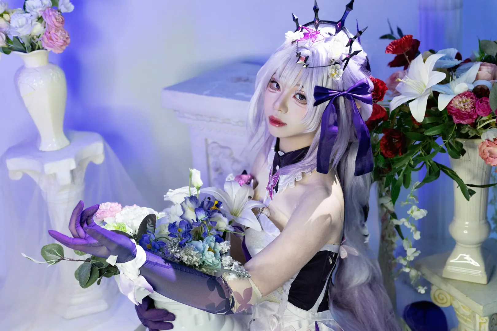 Honkai: Star Rail, Atmospheric photography, Castorice cosplay, 2D Cosplay, White pantyhose - Image 2