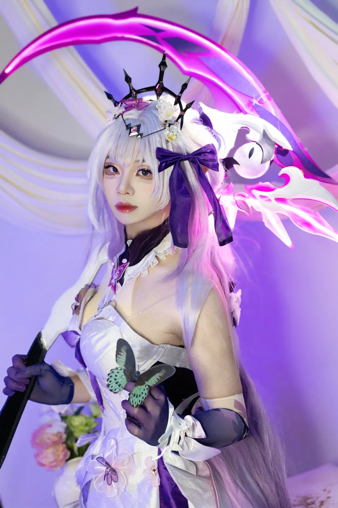 Honkai: Star Rail, Atmospheric photography, Castorice cosplay, 2D Cosplay, White pantyhose - Image 8