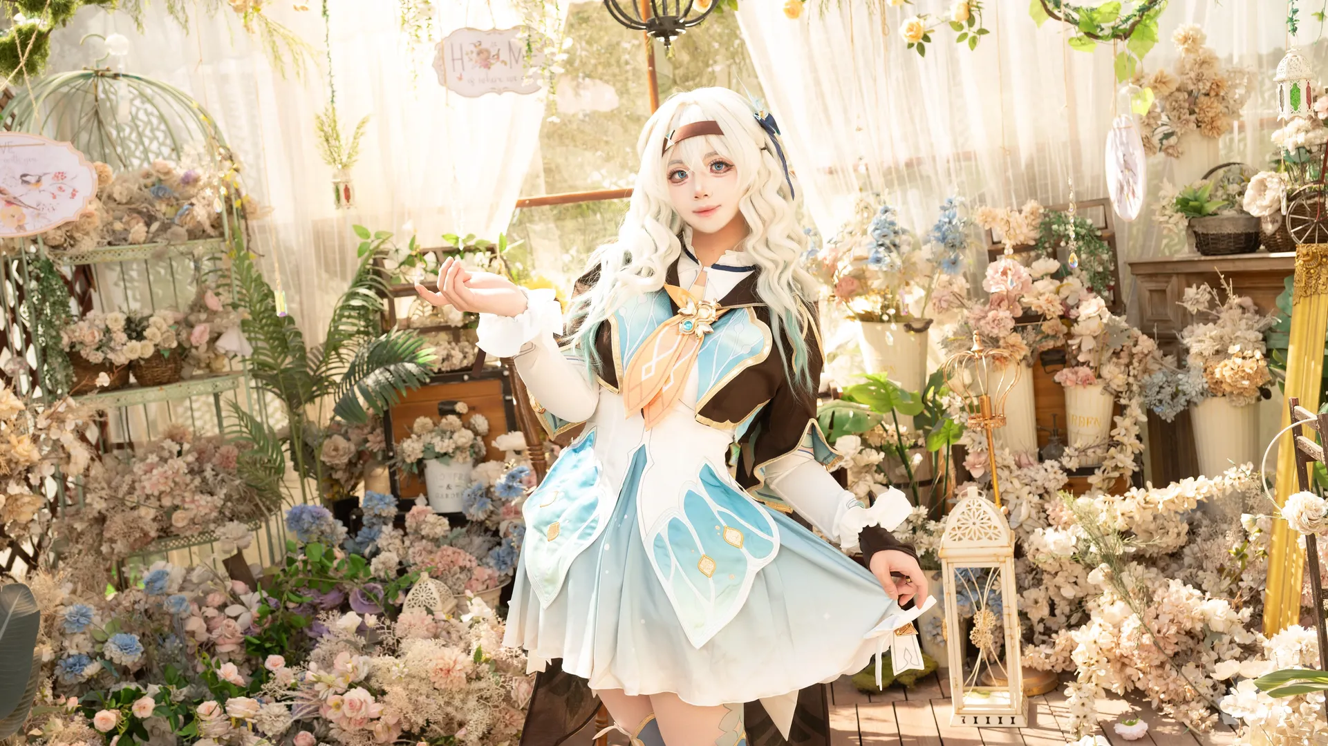 崩坏星穹铁道, 流萤cos, 二次元cosplay, 花房写真, 少女感造型