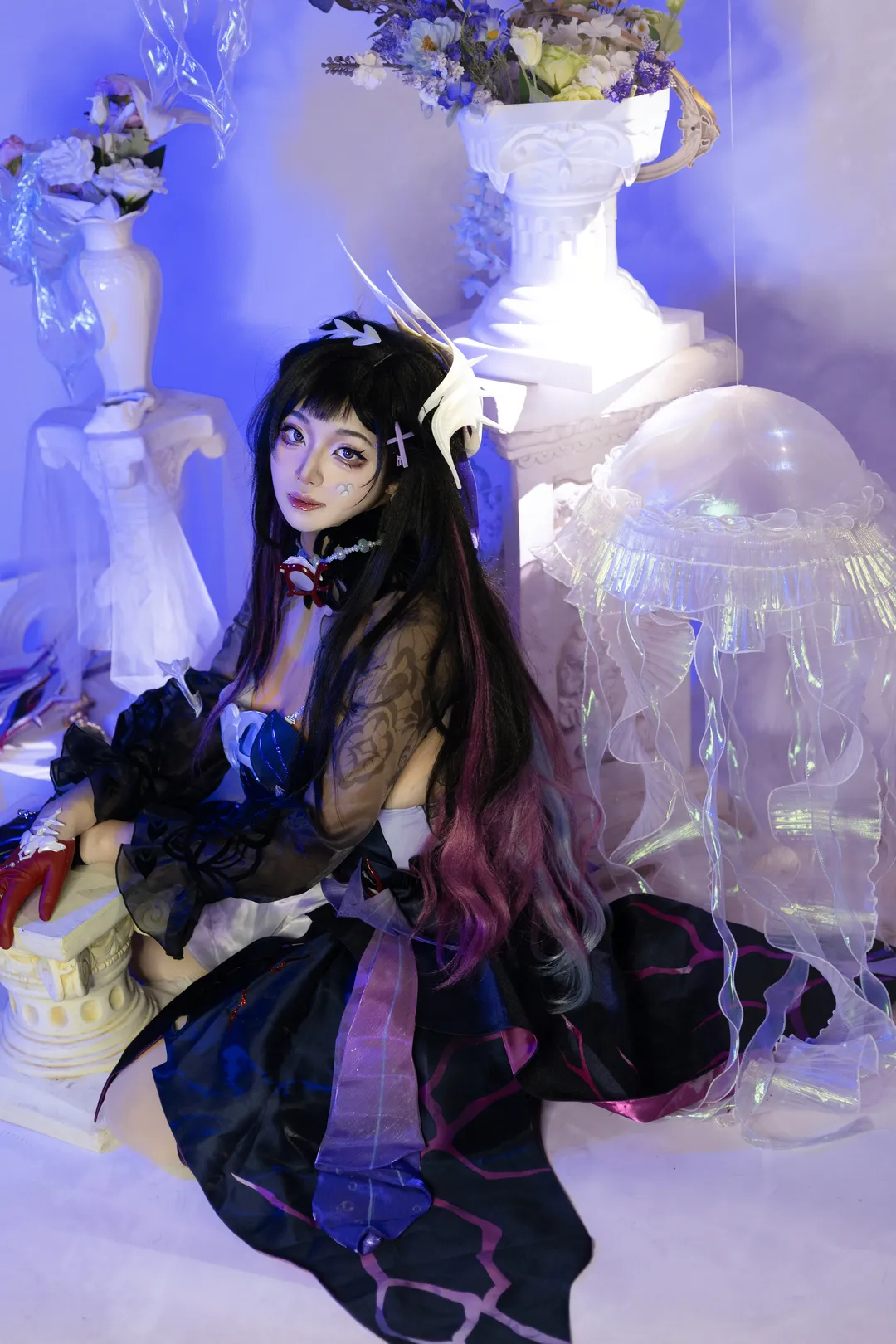崩壊：スターレイル, 雰囲気のある写真, 二次元コスプレ, ヘレクトラ コスプレ, 夢幻クラゲの背景