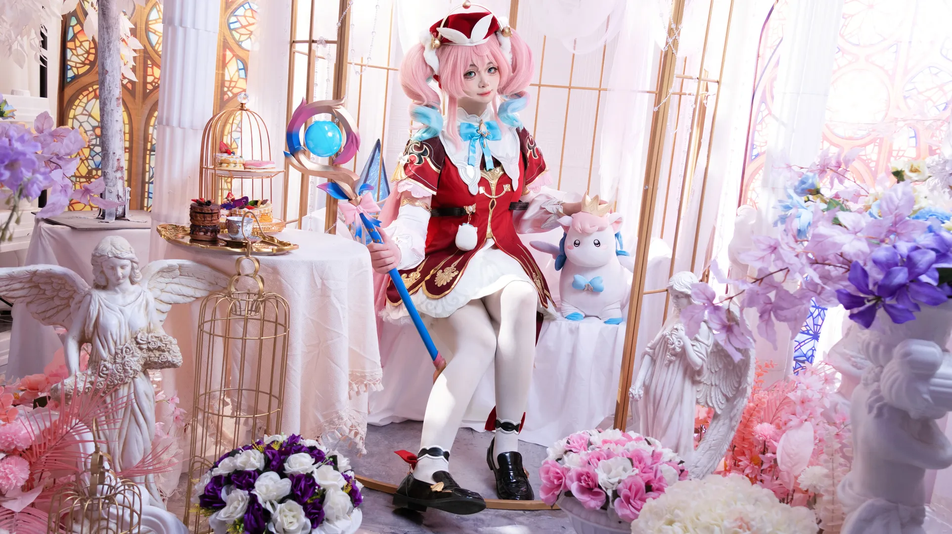 崩坏星穹铁道, 风堇cos, 实景棚拍, 二次元Coser, 粉发双马尾