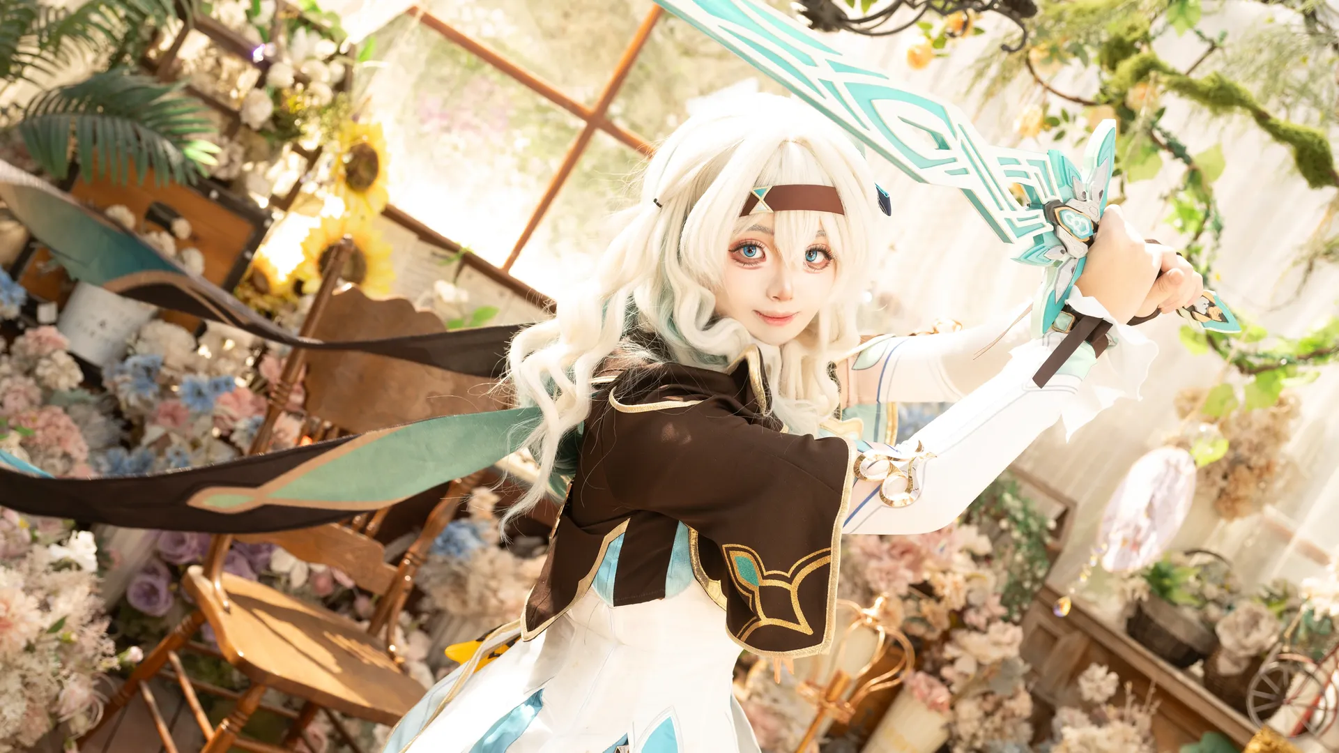 2次元少女, 崩壊：スターレイル, ホタル コスプレ, コスプレ撮影, 温室の外景