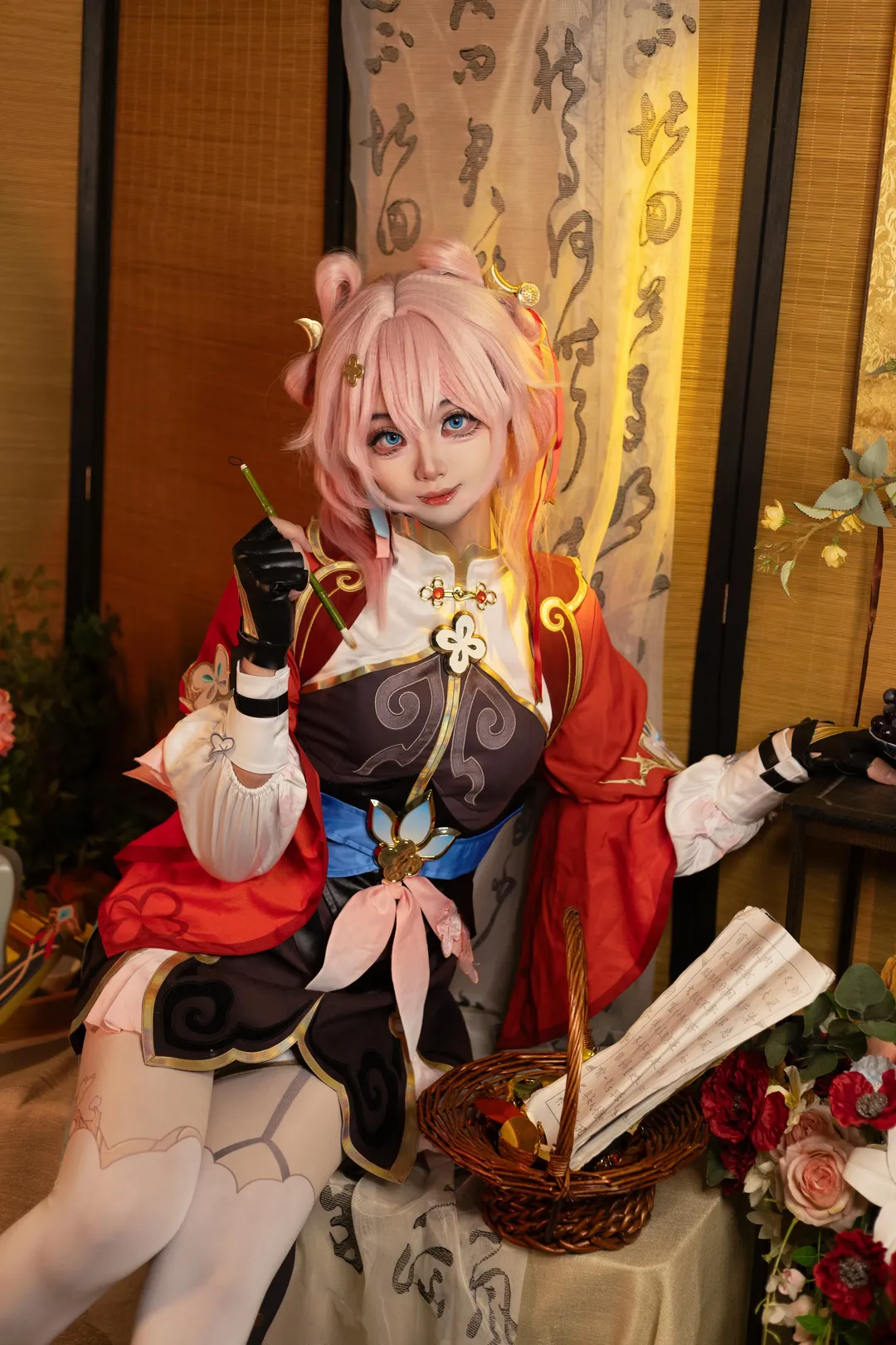 Honkai: Star Rail, March 7th cosplay, Xianzhou Luofu, Pink space buns, Anime baby food