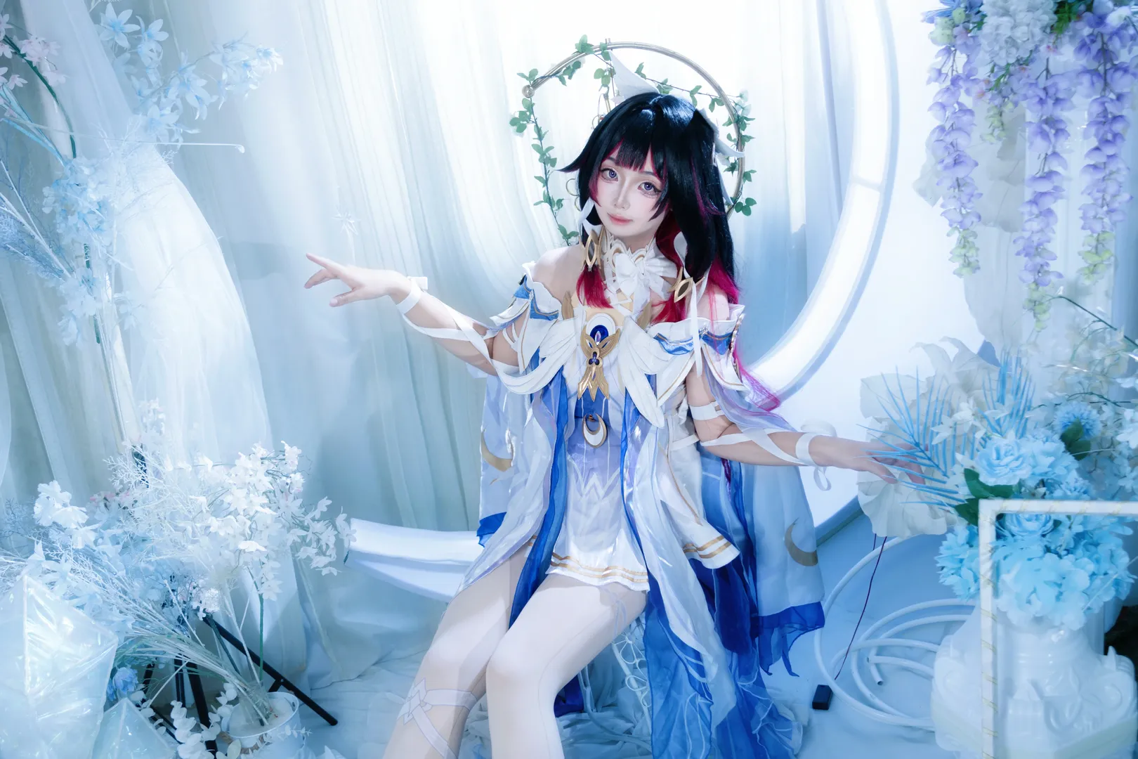 二次元, 原神, 哥伦比娅cos, cosplay, 白丝