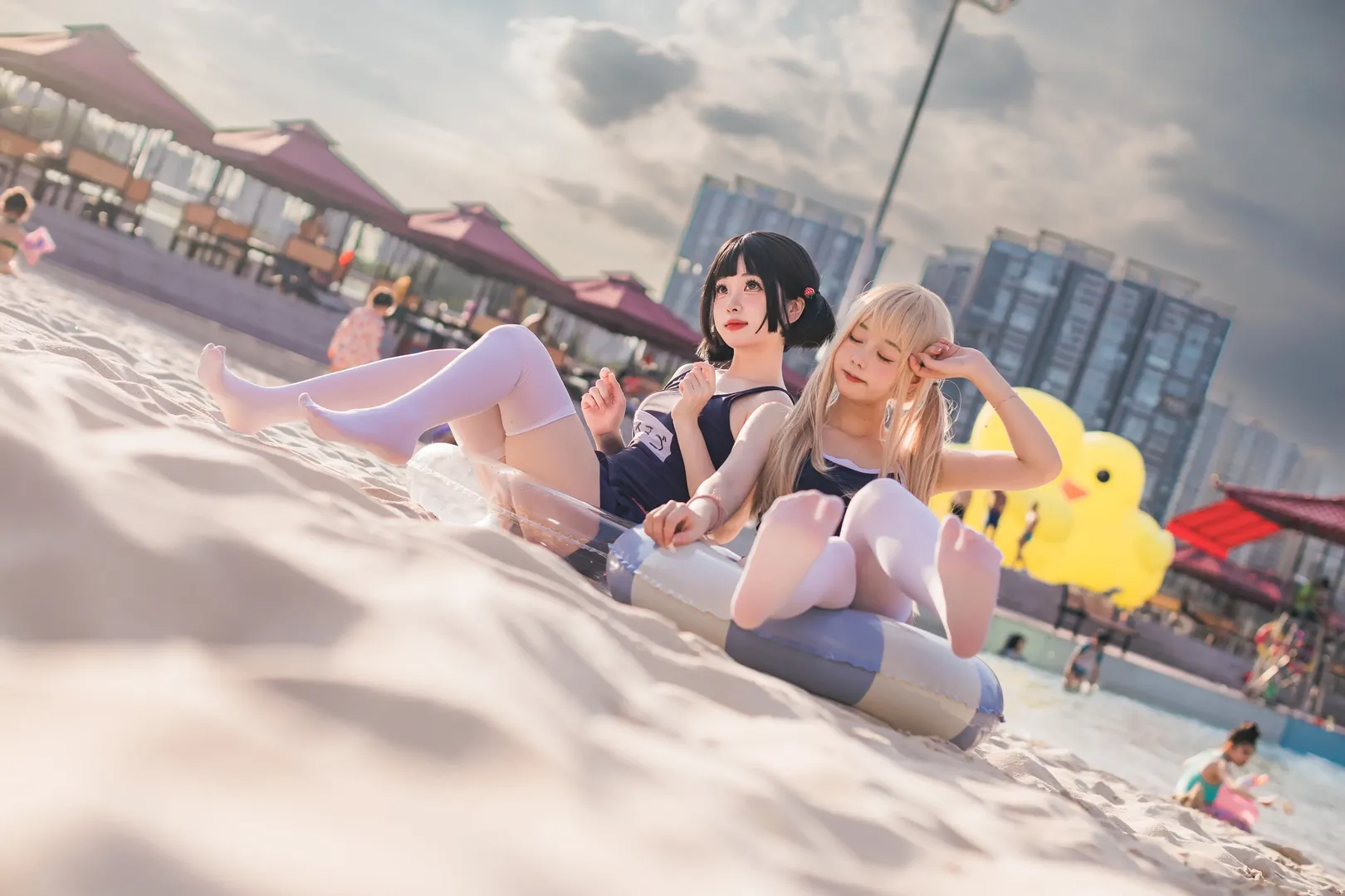 cosplay, 白丝, 水手服, 种草姬, 夏日海边