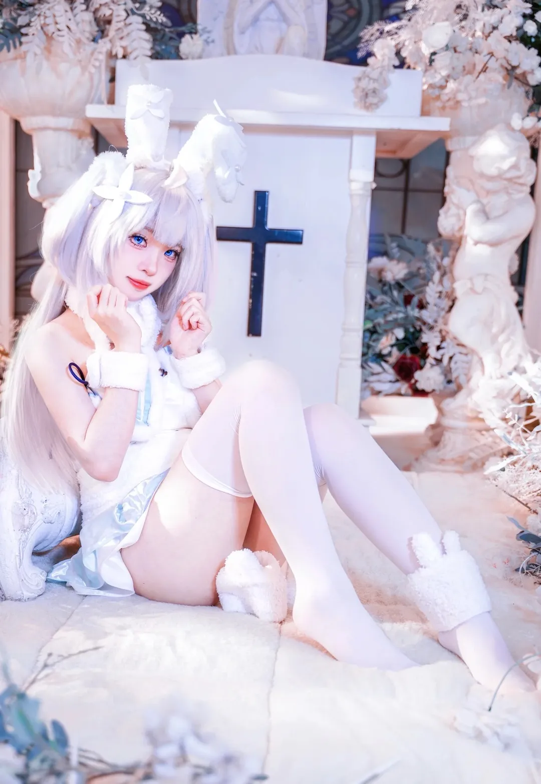 cosplay, Azur Lane, Studio shoot, Sea breeze cosplay, White tights cosplay