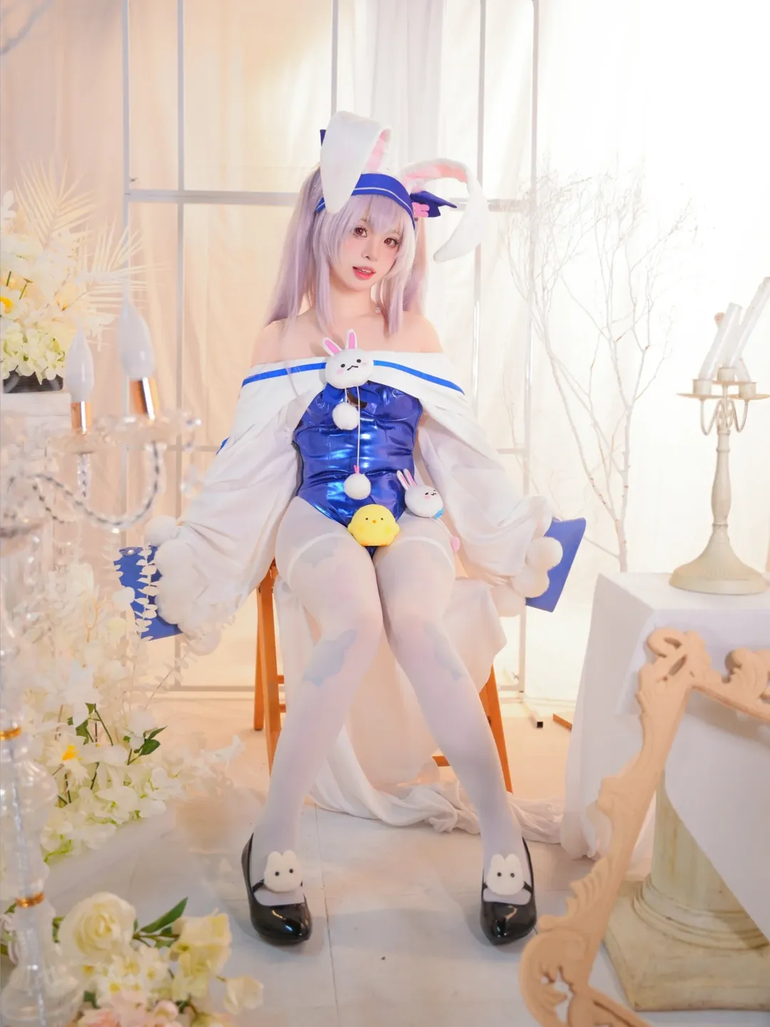 碧蓝航线, 拉菲cos, 兔女郎, 二次元cosplay, 白丝cosplay