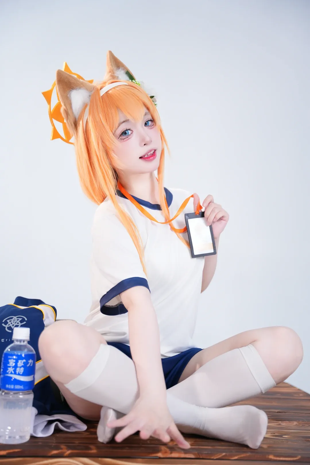 cosplay, 蔚蓝档案, 白丝, 伊落玛丽cos, 兽耳cos