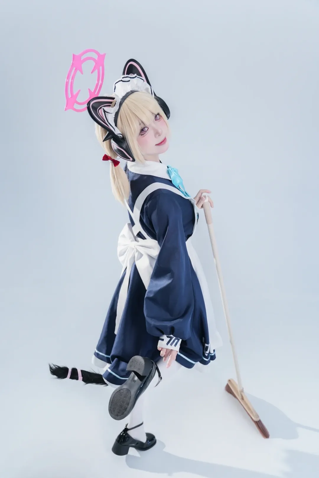 蔚蓝档案, 白丝, 猫娘, 女仆装cosplay, 才羽桃井cos
