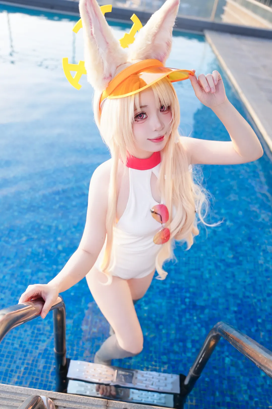 蔚蓝档案, 碧蓝档案, 泳装cosplay, 百合园圣娅cos, 夏日兽耳