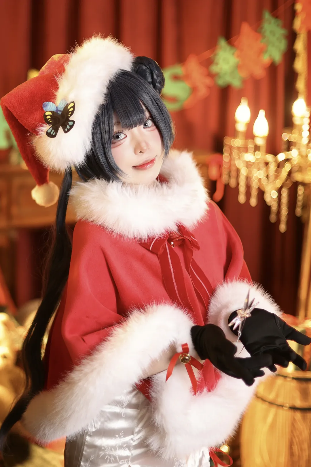 蔚蓝档案, 妃咲cos, cosplay摄影, 黑丝Cosplay, 圣诞Cos - 第3张