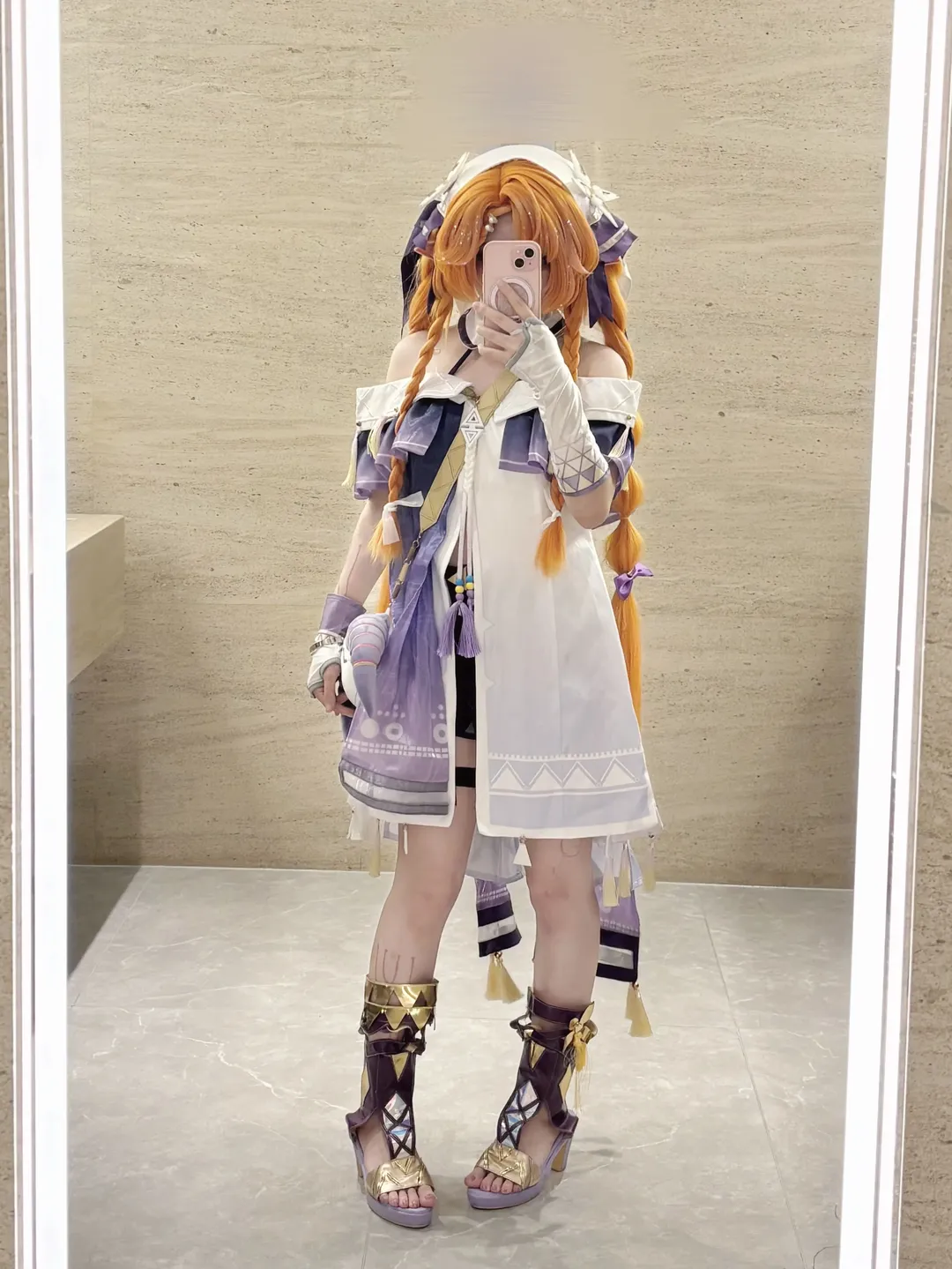 鳴潮, 西格莉卡cos, cosplay日常, 雙麻花辮, 橘色系 - 第1張