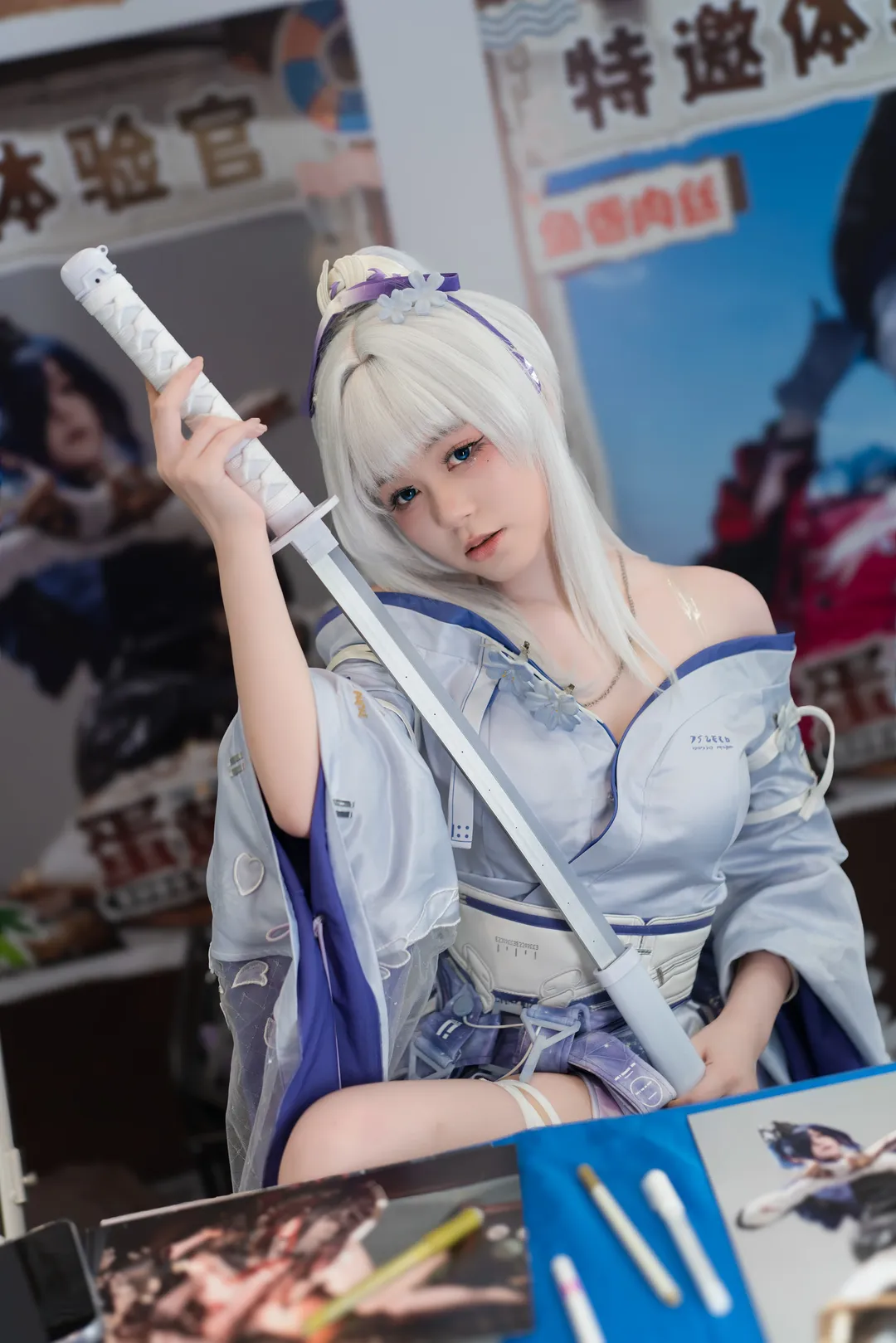 Wuthering Waves, Anime-style photography, Convention photos, Hiyuki cosplay, Booth convention photos