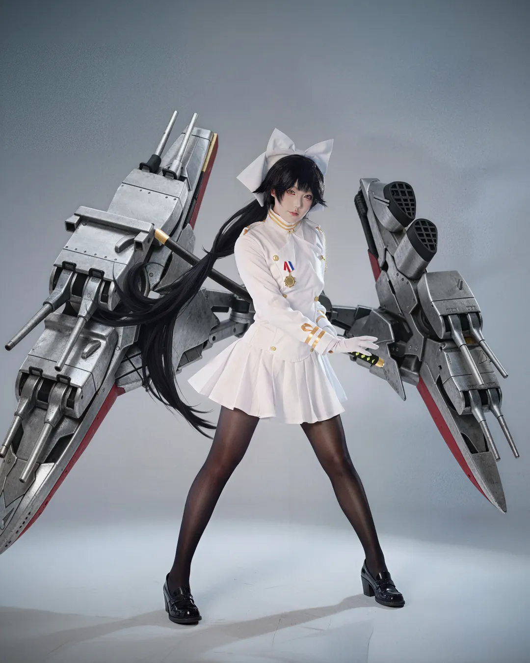 2D, Azur Lane, Black stockings cosplay, Kaohsiung/Takao cosplay, Military uniform cosplay - Image 1