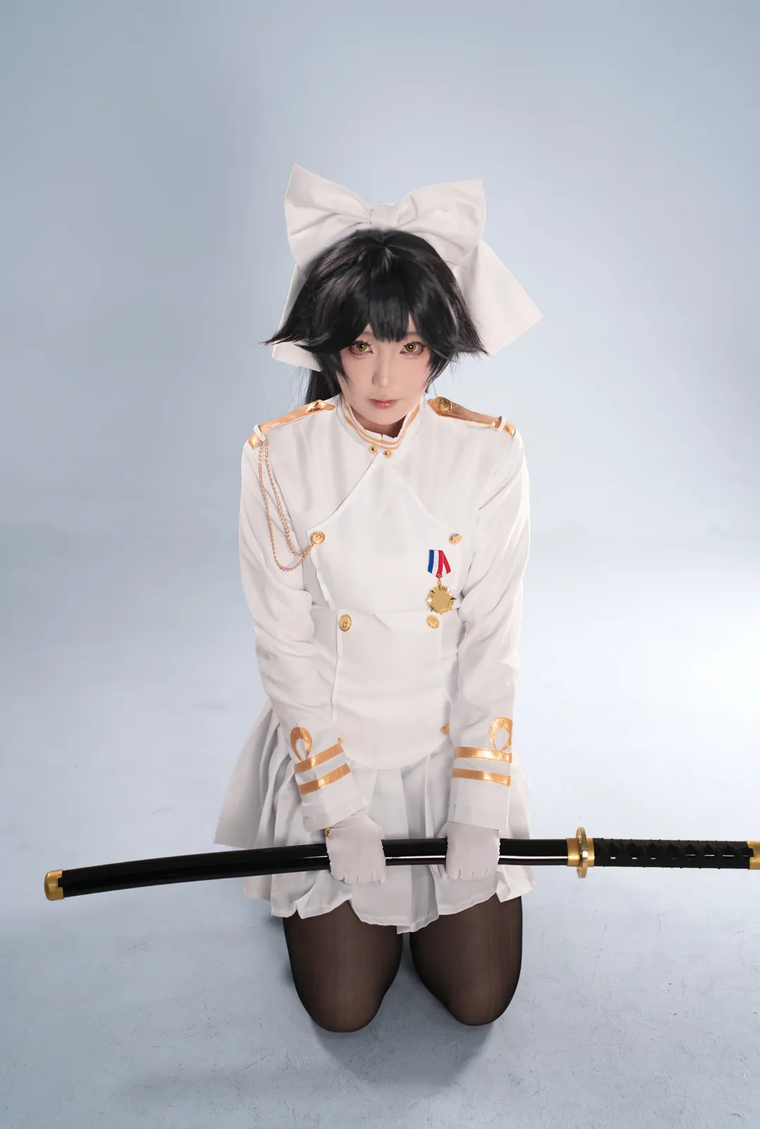 2D, Azur Lane, Black stockings cosplay, Kaohsiung/Takao cosplay, Military uniform cosplay - Image 3