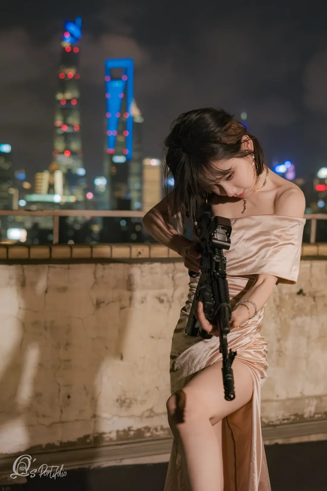 夜景人像, 天台摄影, 史密斯夫人cos, 史密斯夫妇, 女间谍 - 第3张