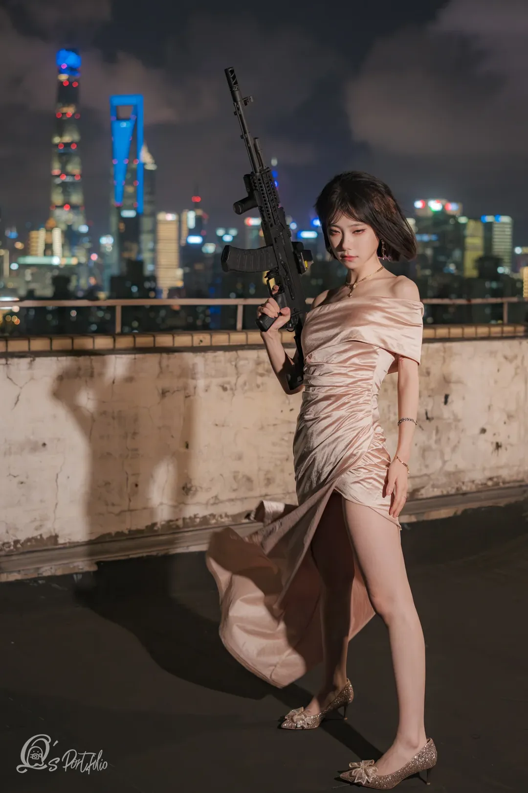 夜景人像, 天台摄影, 史密斯夫人cos, 史密斯夫妇, 女间谍 - 第4张