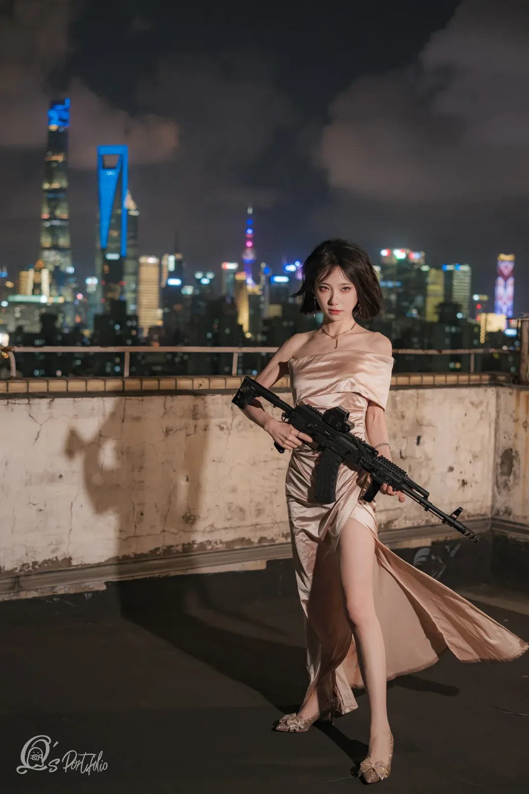 夜景人像, 天台摄影, 史密斯夫人cos, 史密斯夫妇, 女间谍 - 第5张