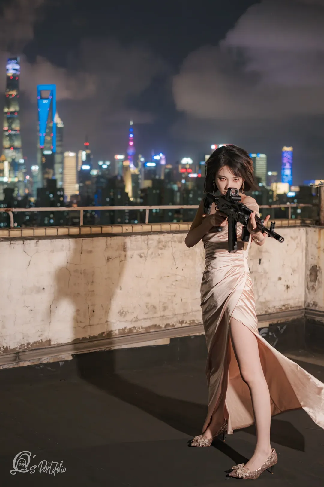 夜景人像, 天台摄影, 史密斯夫人cos, 史密斯夫妇, 女间谍 - 第7张