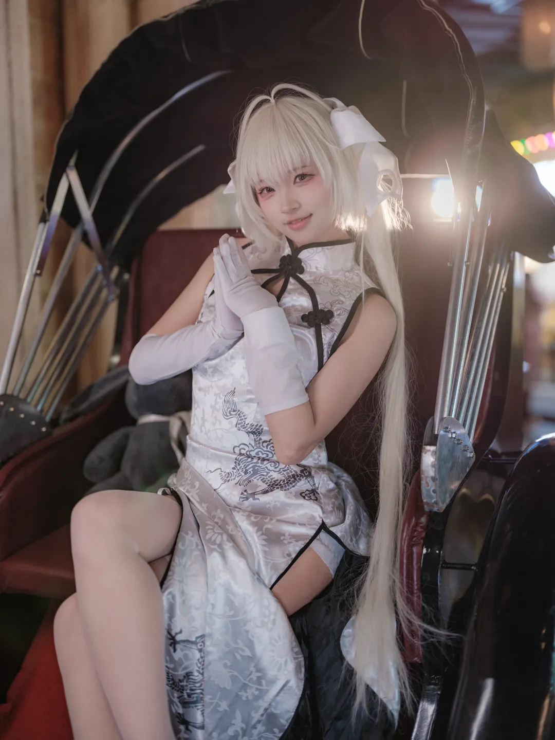 Cosplay, Qipao, Kasugano Sora cosplay, Yosuga no Sora, White stockings - Image 2