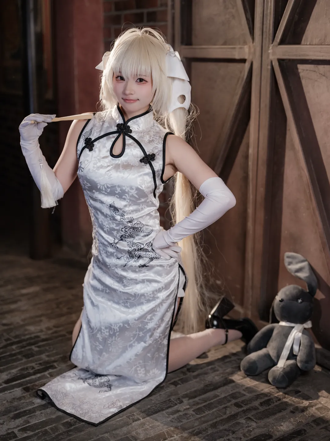Cosplay, Qipao, Kasugano Sora cosplay, Yosuga no Sora, White stockings - Image 6