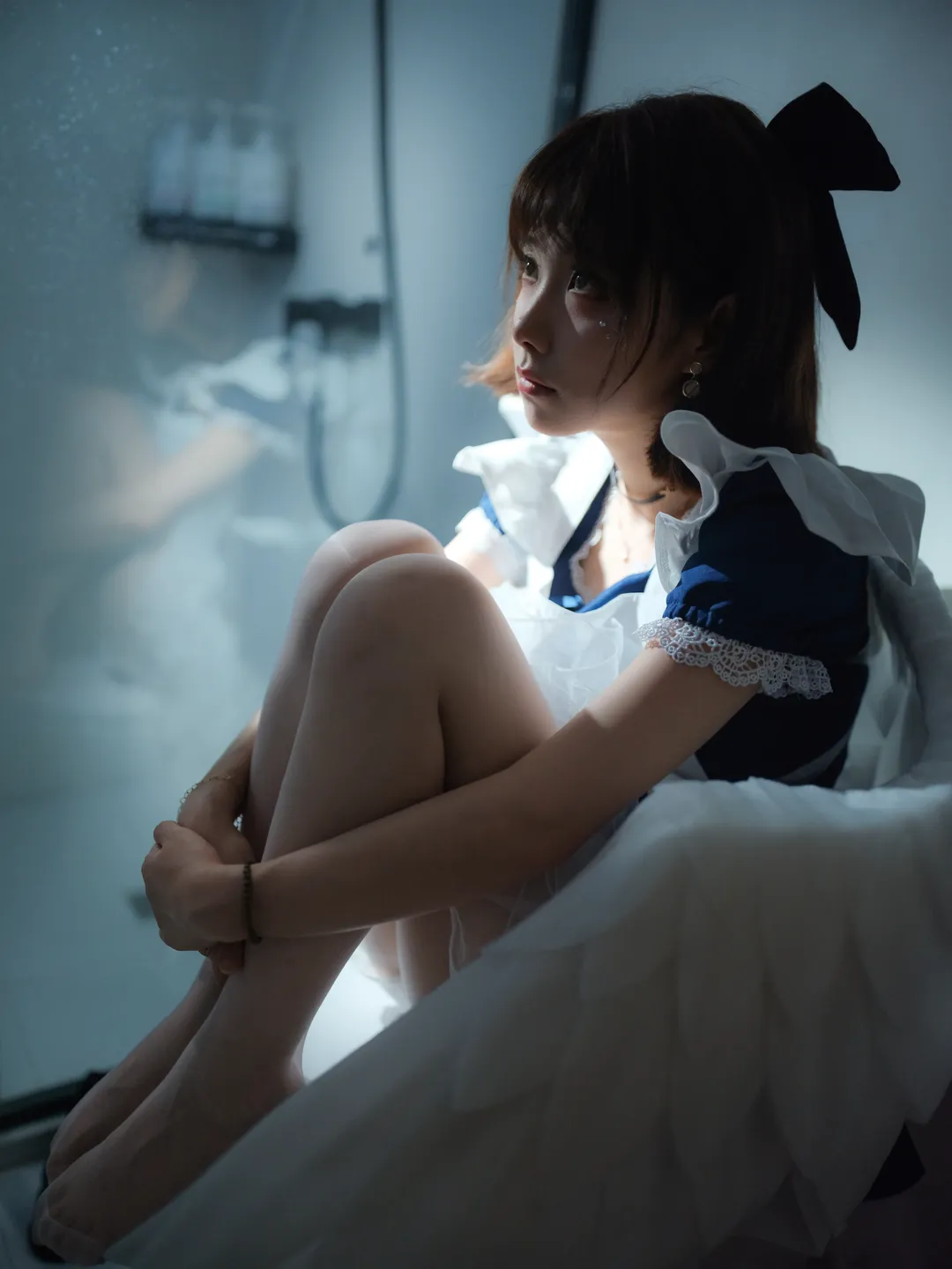氛围感摄影, 二次元日常, 浴缸写真, 白丝连裤袜, 天使女仆cos - 第8张