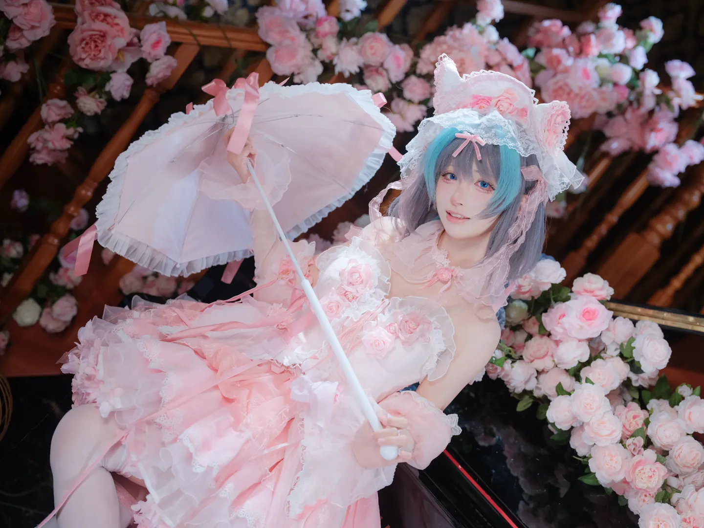 柴郡cos, 碧蓝航线, cosplay日常, 白色丝袜cosplay, 花嫁柴郡 - 第10张