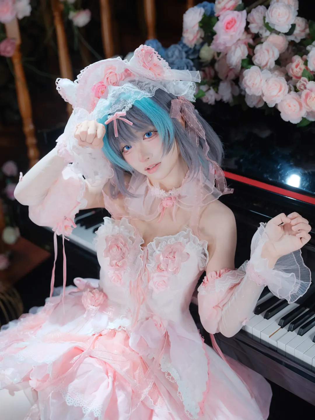 柴郡cos, 碧蓝航线, cosplay日常, 白色丝袜cosplay, 花嫁柴郡 - 第5张